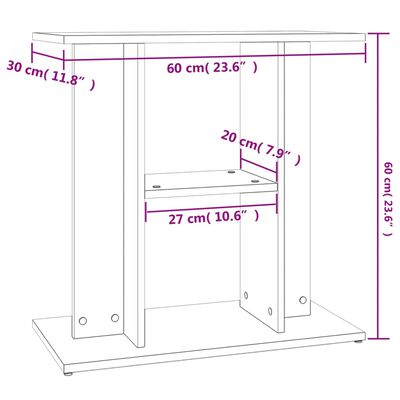 vidaXL Aquarium Stand White 60x30x60 cm Engineered Wood