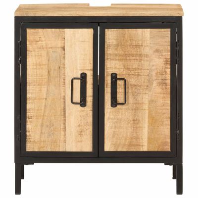 vidaXL Bathroom Sink Cabinet 55x35x60 cm Solid Wood Mango and Iron