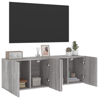 vidaXL TV Cabinets Wall-mounted 2 pcs Grey Sonoma 60x30x41 cm