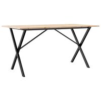 vidaXL Dining Table X-Frame 140x80x75 cm Solid Wood Pine and Cast Iron