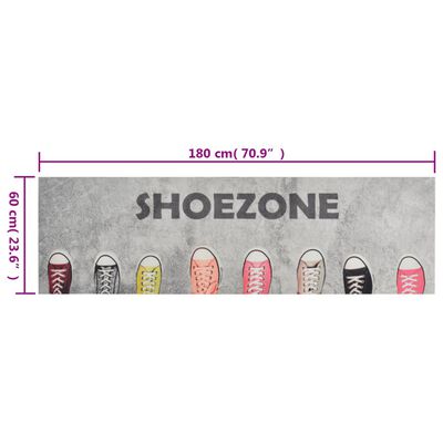 vidaXL Kitchen Rug Washable Shoezone 60x180 cm Velvet