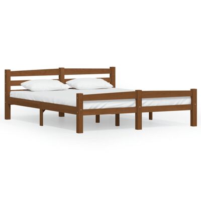 vidaXL Bed Frame without Mattress Honey Brown Solid Pinewood 160x200 cm