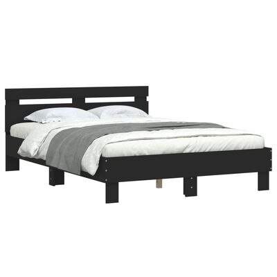 vidaXL Bed Frame without Mattress Black 135x190 cm Double