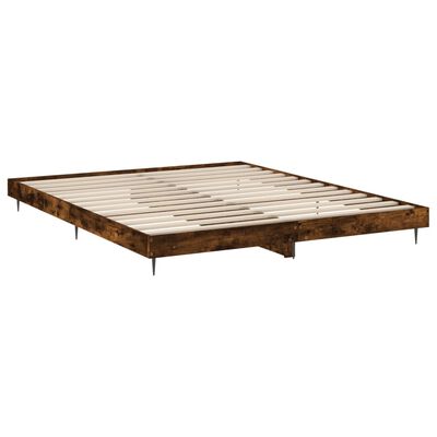 vidaXL Bed Frame without Mattress Smoked Oak 150x200 cm King Size Engineered Wood