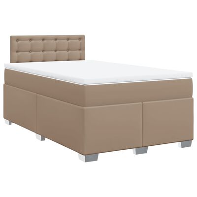 vidaXL Box Spring Bed with Mattress Cappuccino 120x200 cm Faux Leather