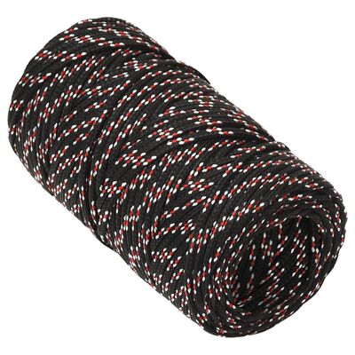 vidaXL Boat Rope Black 2 mm 250 m Polypropylene