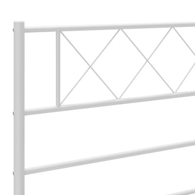 vidaXL Metal Bed Frame without Mattress with Footboard White 183x213 cm