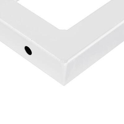 vidaXL Shelf Brackets for Washbasin 2 pcs White Trapezium Steel