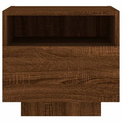 vidaXL Bedside Cabinet with LED Lights Brown Oak 40x39x37 cm