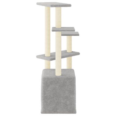 vidaXL Cat Tree with Sisal Scratching Posts Light Grey 107.5 cm