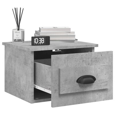 vidaXL Wall-mounted Bedside Cabinet Concrete Grey 41.5x36x28cm