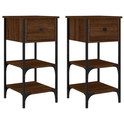 vidaXL Bedside Cabinets 2 pcs Brown Oak 34x36x70 cm Engineered Wood