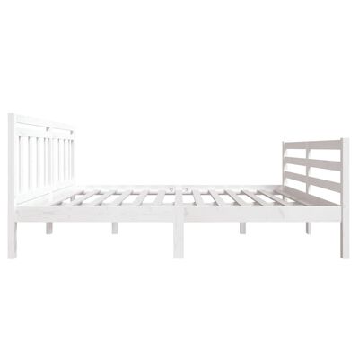 vidaXL Bed Frame without Mattress White Solid Wood 140x190 cm (810411+814095)