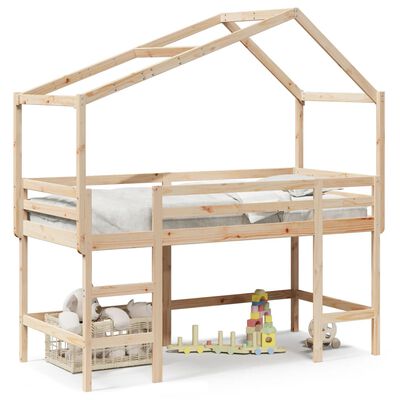 vidaXL Loft Bed with Ladder and Roof without Mattress 80x200 cm