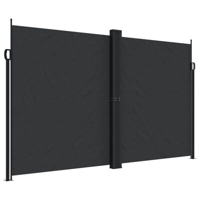 vidaXL Retractable Side Awning Black 200x600 cm