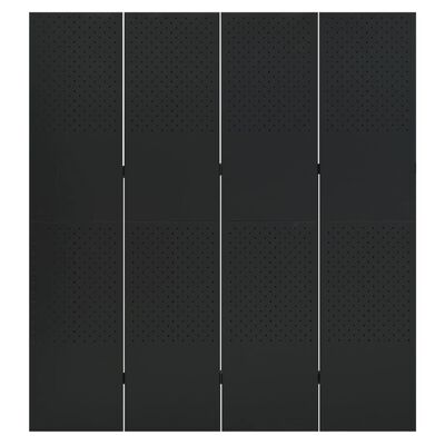 vidaXL 4-Panel Room Dividers 2 pcs Black 160x180 cm Steel