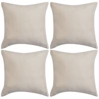 vidaXL Cushion Covers 4 pcs 40x40 cm Polyester Faux Suede Beige