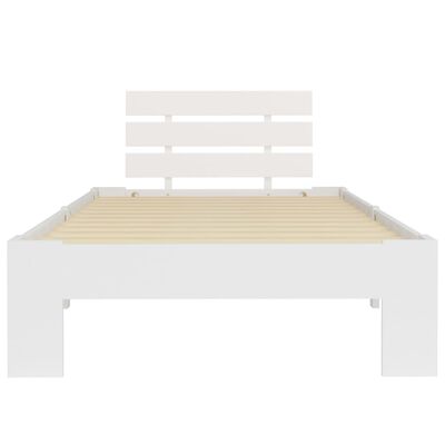 vidaXL Bed Frame without Mattress White Solid Pine Wood 100x200 cm