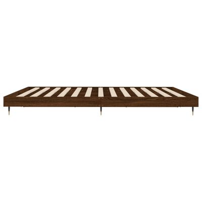 vidaXL Bed Frame without Mattress Brown Oak 150x200 cm King Size Engineered Wood