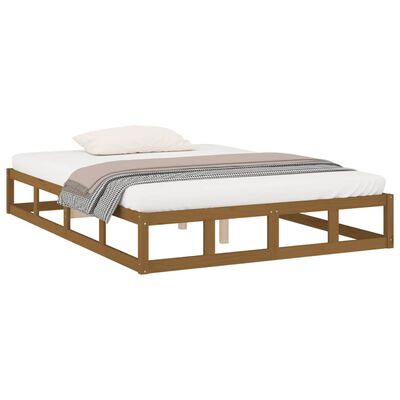 vidaXL Bed Frame without Mattress Honey Brown 200x200 cm Solid Wood