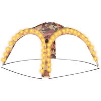 vidaXL Party Tent with LED and 4 Sidewalls 3.6x3.6x2.3 m Camouflage