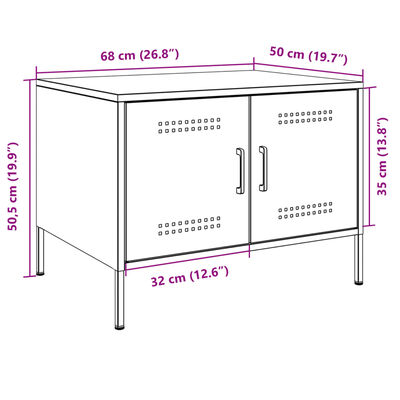 vidaXL Coffee Table Pink 68x50x50.5 cm Steel