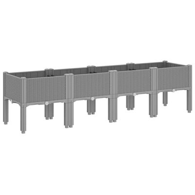 vidaXL Garden Planter with Legs Light Grey 160x40x42 cm PP