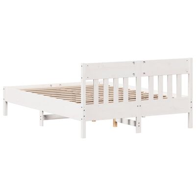 vidaXL Bed Frame without Mattress White 140x200 cm Solid Wood Pine