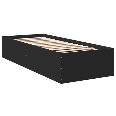 vidaXL Bed Frame without Mattress Black 90x190 cm Single