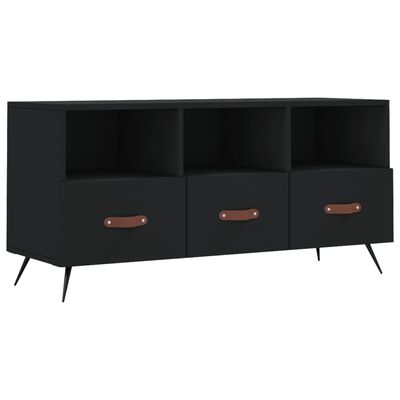 vidaXL TV Cabinet Black 102x36x50 cm Engineered Wood