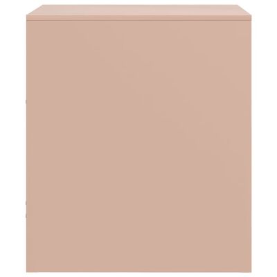 vidaXL Bedside Cabinet Pink 34.5x39x44 cm Steel