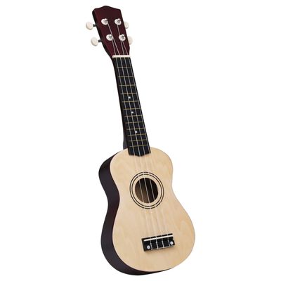 vidaXL Soprano Ukulele Set with Bag for Kids Light Wood 21"