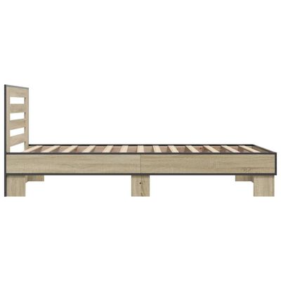 vidaXL Bed Frame without Mattress Sonoma Oak 100x200 cm