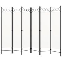 vidaXL 6-Panel Room Divider White 240x180 cm