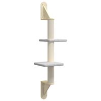 vidaXL Wall-mounted Cat Tree with Scratching Post Light Grey 108 cm