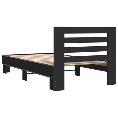 vidaXL Bed Frame without Mattress Black 90x190 cm Single