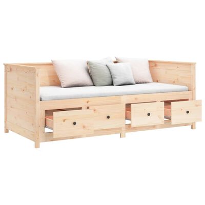 vidaXL Day Bed without Mattress 75x190 cm Small Single Solid Wood Pine