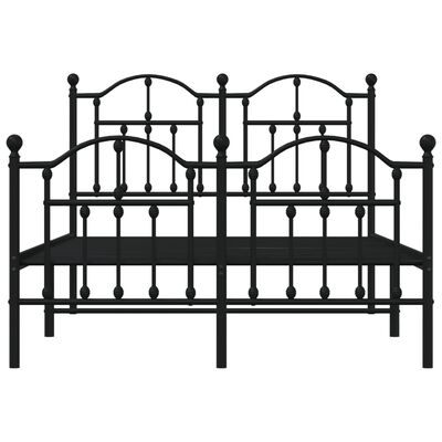 vidaXL Metal Bed Frame without Mattress with Footboard Black 120x200 cm