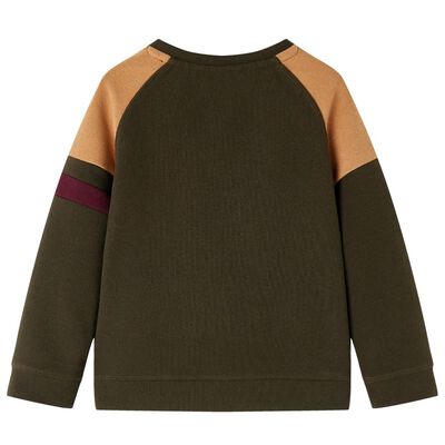 Kids' Sweatshirt Dark Khaki and Camel 116