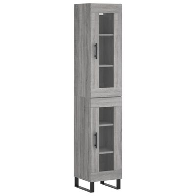 vidaXL Highboard Grey Sonoma 34.5x34x180 cm Engineered Wood