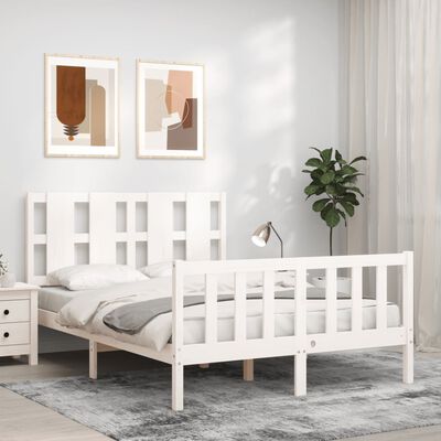 vidaXL Bed Frame without Mattress White 120x200 cm Solid Wood Pine