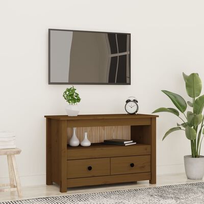 vidaXL TV Cabinet Honey Brown 79x35x52 cm Solid Wood Pine