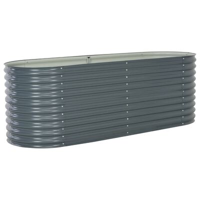 vidaXL Garden Raised Bed 240x80x81 cm Galvanised Steel Grey