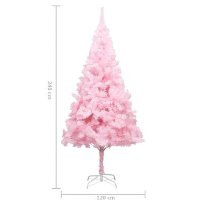 vidaXL Artificial Pre-lit Christmas Tree with Ball Set Pink 240 cm PVC