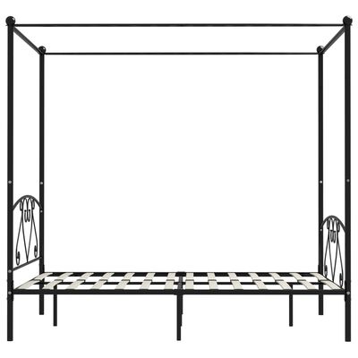 vidaXL Bed Frame without Mattress with Canopy Black 160x200 cm Metal