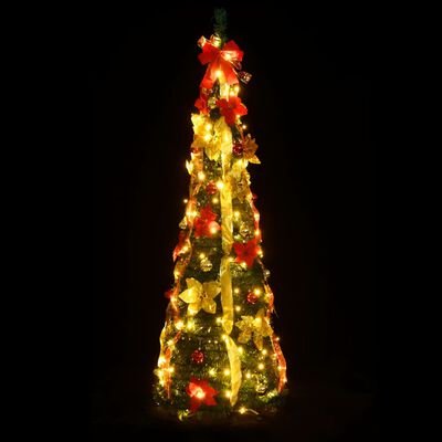 vidaXL Artificial Christmas Tree Pop-up 50 LEDs Green 120 cm