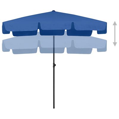 vidaXL Beach Parasol Azure Blue 200x125 cm