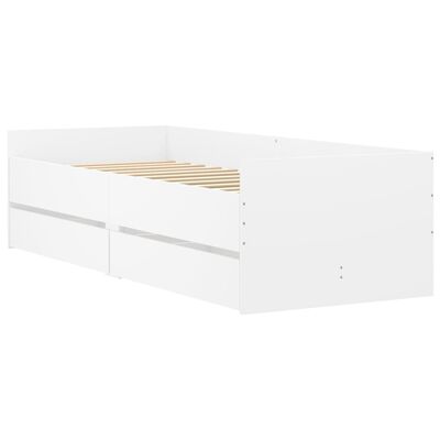 vidaXL Bed Frame with Drawers without Mattress White 100x200 cm