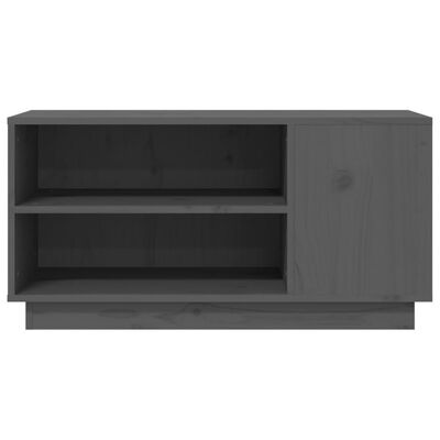 vidaXL TV Cabinet Grey 80x35x40.5 cm Solid Wood Pine