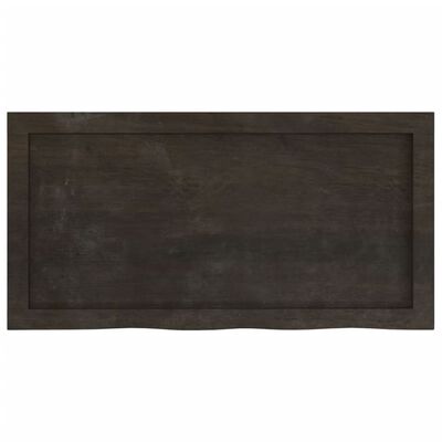 vidaXL Wall Shelf Dark Brown 80x40x(2-4) cm Treated Solid Wood Oak